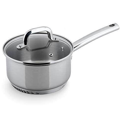 Turbo Pot® FreshAir™ Rapid Boil Stainless Steel 2 qt. Sauce Pan, time-and-energy saving cookware for gas stove Metallic