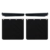 FUTAIHE Black Straight Spring Loaded Mud Flap Hanger Bracket PVC Mudflaps 2-1/2" Bolt Spacing 29.5" Length for Semi Trucks Tractor Trailer Heavy Duty Mudflaps