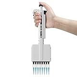 Multichannel Pipette Lab Micropipette Manual Adjustable Micropipette 8 Channels Pipette Autoclavable Pipetter (0.5-10μl)