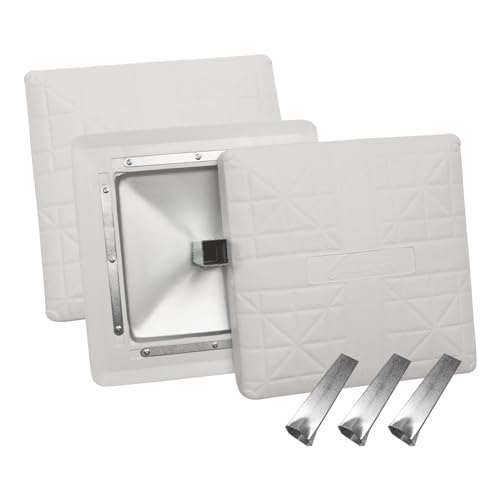 Champion Sports Pro Anchored Baseball Base Set With Bolted Stanchion- For All Levels of Baseball and Softball - Set of 3 Heavy-Duty Bases and Anchors,White