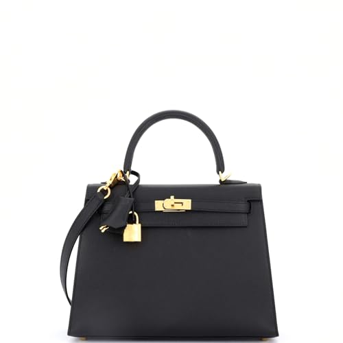 Hermes, Pre-Loved Kelly Handbag Black Epsom with Gold Hardware 25, Black