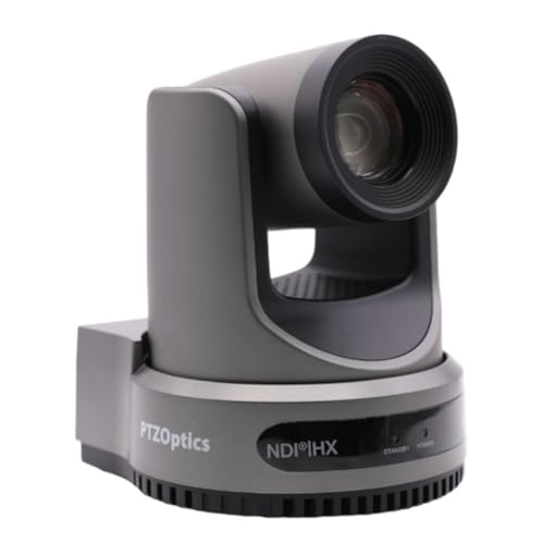 PTZOptics Move 4K 30x Auto-Tracking PTZ Camera with Built-in Tally Light, 3D Noise Reduction, and Advanced White Balance Modes (Gray)