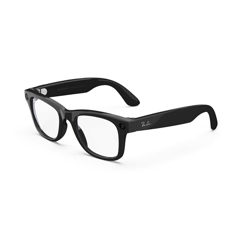 Meta Wayfarer Square Sunglasses, Shiny Black/Clear, Regular
