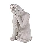 Deco 79 Magnesium Oxide Buddha Decorative Garden Sculpture Indoor Outdoor Meditating Garden Statue, Outdoor Sculpture 13" x 13" x 20", Gray