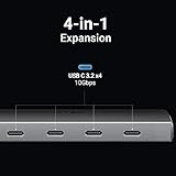 UGREEN USB C Hub 10Gbps, 4 Ports USB 3.2 Adapter with 4 USB-C 3.2 Ports, High Speed USB-C Multiport Splitter for MacBook Pro, iMac, iPad Pro, iPhone 15/15 Pro, Galaxy S23, and More