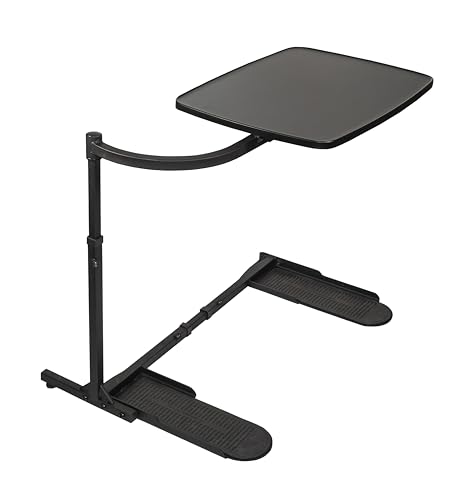 Stander Wonder Tray, Adjustable Swivel TV Tray Table, Large Laptop Desk, Couch Desk, Side Tables & Gaming Desk, Portable Tray for Eating on Couches, Chairs, Recliners, Black Base with Black Tray