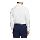 Tommy Hilfiger Men's Dress Shirt Slim Fit Non Iron Solid, White, 15" Neck 32"-33" Sleeve