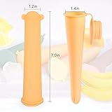 haakaa Food Grade Silicone Ice Pop Mould With Lids BPA Free Reusable Baby Popsicle Molds for Kids,For fresh fruit,Snacks,Popsicle,Yogurt Sticks,3.5oz 100ML,4 Colors,Set of 4