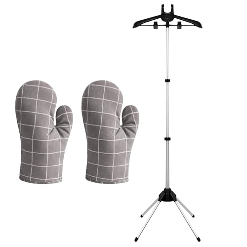 Clothes Steamer Stand With 1 Pair Ironing Gloves,Steamer Rack For Clothes,Steam Iron Stand,Garment Steamer Rack