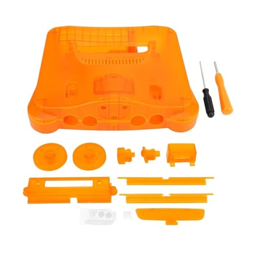Transparent Orange Purple for N64 Retro Video Game Replacement Housing Shell Translucent Case - Compatible with Nintend N64(TRN Orange)
