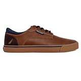 Nautica Men's Lace-Up Boat Shoes Low Top Casual Sneakers – Lightweight & Comfortable - Currie-Tan Gum-Size 10.5