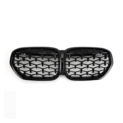 Front Bumper Kidney Grille Compatible For BMW X1 F48 LCI 2020 2021 2022 Diamond Star Style Sport Racing Grill Car Styling Replacement Parts(Silver)