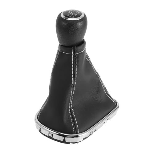 RATCHROLL 6 Speed Manual Gear Shifter Knob with Cover for Chevrolet Cruze 2010-2015 Plastic Faux Leather Automotive Gearbox Stick Shifter Lever Knob Black White