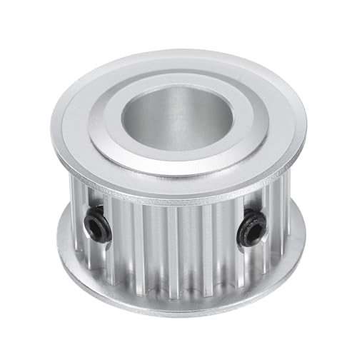 uxcell 5M-20T-1/2B Timing Belt Pulley 1/2" Bore, 20 Teeth Aluminum Alloy Synchronous Wheel with Keyway, Pitch 5mm Tooth for 15mm Width Belt