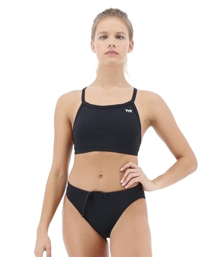 TYR Women's Standard Durafast Diamondfit Workout Bikini for Swim Racing and Training, Black