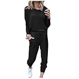 Women's Solid Color Korean Style Fashion Hooded Sweatshirt And Pants Set 2 Piece Outfit