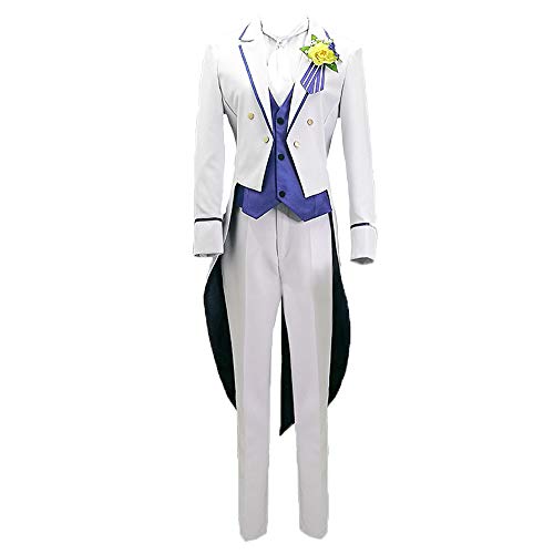 Gegexli Anime Bungo Stray Dogs Cosplay Costumes Osamu Dazai White Uniforms Halloween Party (L)