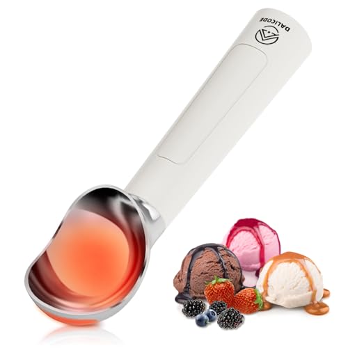 Dalicode Heated Ice Cream Scoop – Electric Scooper for Hard Ice Cream and Desserts, Handheld Heating Up to 158°F, Rechargeable with LED Display, Easy to Clean, Ideal Summer Gift