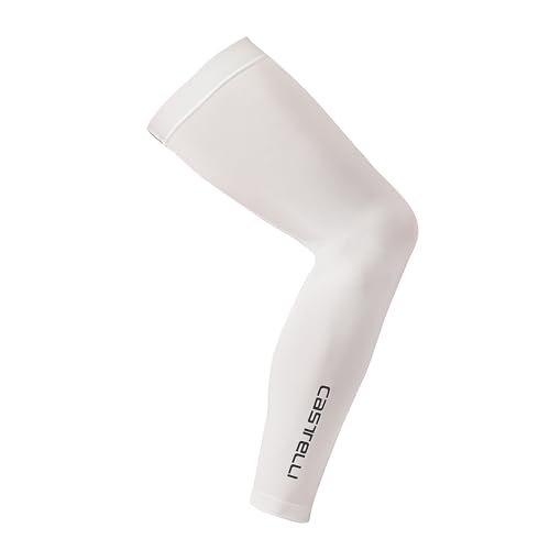 CASTELLI UPF 50 + Light Leg 2 Sleeves, UPF 50 Breathable Sleeve for Cycling, Road Biking & Gravel Riding, Men & Women - White - Large