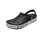 Crocs Unisex-Adult Bayaband Clogs, Black/White, 9 Men/11 Women