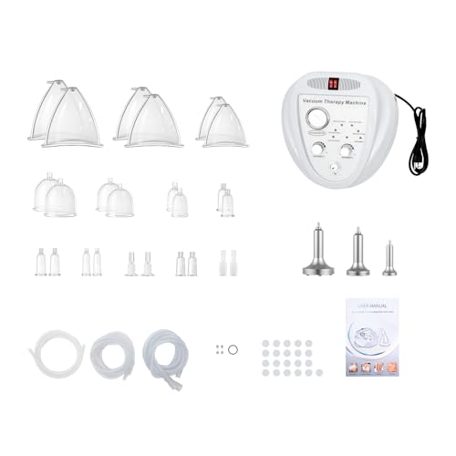 JAYEUW Body Massage Vacuum Cupping Therapy Sets with 24 Cups and 3 Pumps, Breast Butt Suction Enlargement Enhancement Massager for Breast, Butt Lifting, Body Shaping (US Stock)