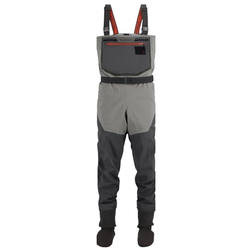 Simms Men's Freestone Stockingfoot Chest-High Fishing Waders - Durable, Breathable, Performance-Driven Waterproof Waders, Smoke (Large Short 9-11 Foot)