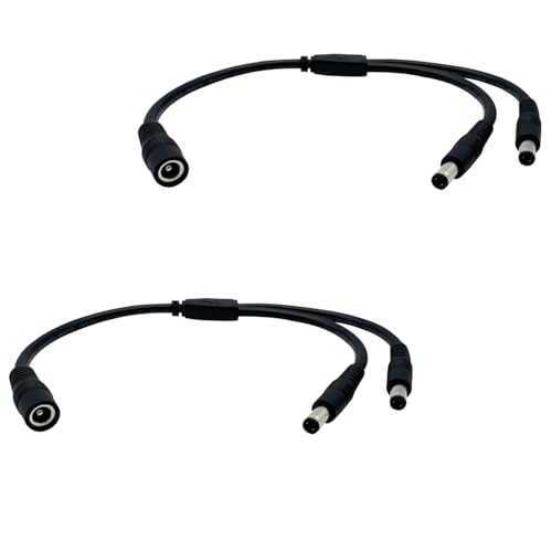IMIYORE DC Power Splitter 5.5mmx2.5mm 1 Female to 2 Male 12 Volt Power Splitter for LED Strip Light CCTV Surveillance Camera Router 2pcs