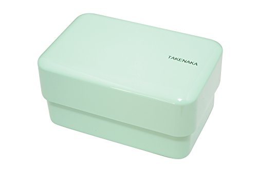 TAKENAKA Bento Nibble Box, Eco-Friendly Lunch Box Made in Japan, BPA and Reed Free, 100% Recycle Plastic Bottle Use, Microwave and Dishwasher Safe, Bento Box (Peppermint *Band: Cream)