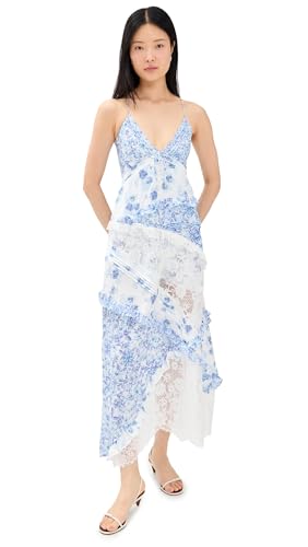 For Love & Lemons Women's Rosalyn Maxi Dress, Blue, S