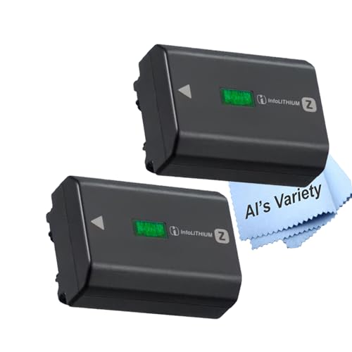 2-Pack Sony NP-FZ100 Battery for Sony Alpha a1 II, a1, a7R V, a7R IVA, a7R III, a7R IIIA, a7 IV, a7 III, a7C, a7C II, a7CR, a7S III, a6600, a6700, ZV-E1, ZV-E10 II & More Cameras (Bulk Packaging)