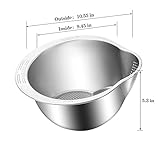 Rice Washer Strainer Bowl - 4-in-1 Washing Bowl for Quinoa, Stainless Steel Rinser With Side Drainers Small Colander for Cleaning Fruits, Vegetables, and Beans - Versatile Kitchen Tool