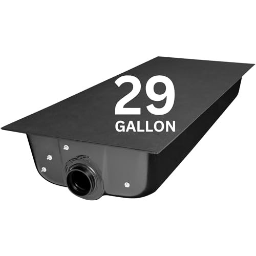 29 Gallon RV Black Water Tank, Leak-Proof RV Water Storage Tank for Toilets in Campers, Trailers, Motorhomes, and RVs, End Discharge, 54" x 22" x 9" (HT-175)