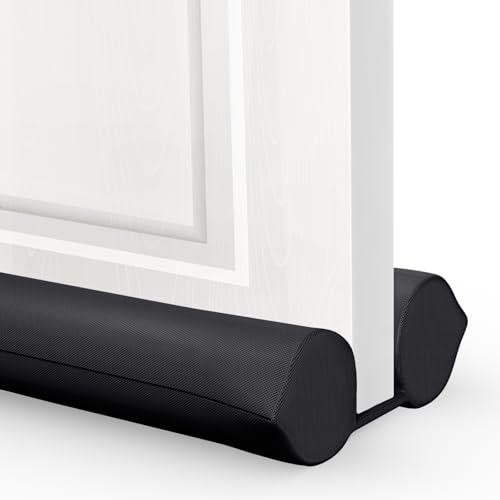 Comfyanno Under Door Draft Stopper - Bottom Door Gap Filler & Seal - Windproof Coating Cover - Fits 24” to 30” Door - Block Noise, Sound, Hot Air, Light, Wind - Easy Install Draft Blocker - Black