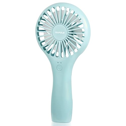 TriPole Mini Handheld Fan - Battery Operated Small Personal Portable Speed Adjustable USB Rechargeable Eyelash Fan for Stylish Kids Girls Women Men - Indoor Outdoor Travel