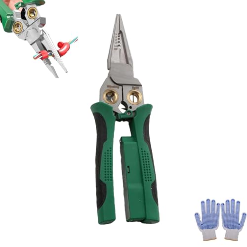 Seese Wire Stripper, 8 in 1 Wire Stripper, Pinzas De Electricidad, Electric Pliers, Pro Multicraft Wire Stripping Tool, Electric Wire Stripping Tool for Cutting and Pulling (Green)