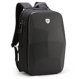 FENRUIEN 17.3-Inch Hard Shell Laptop Backpack,Anti-Theft Waterproof Business Travel Computer Backpack,Black Gaming Laptop Bag with USB Port for Men