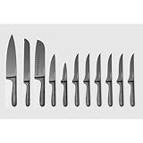 Cambridge Silversmiths Nero Cutlery Set with Block, Stainless Steel,12-Piece