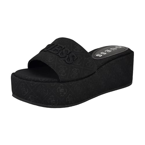 Guess Women's BINTAI Sandal, Black Logo 001, 10