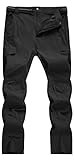 WENRONSTA Men's Hiking Work Cargo Pants Quick-Dry Lightweight Waterproof 6 Pockets Outdoor Mountain Fishing Camping Pants Black L