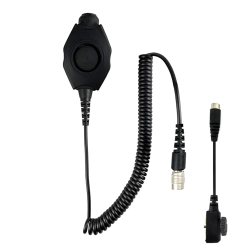 Tactical Radio PTT for Headset w/ Quick Disconnect(Hirose): NATO/Military Wiring, Gentex, Ops-Core, OTTO, TEA, David Clark, MSA, Military Helicopter - Sonim XP5, XP5plus, XP5s, XP8, XP10