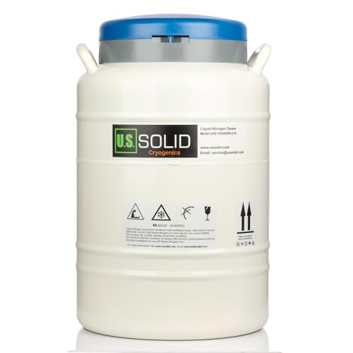 U.S.SOLID 30L Cryogenic Container Liquid Nitrogen LN2 Tank Dewar with Straps 6 Canisters, 210mm Diameter