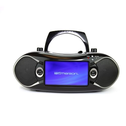 Emerson EDL-2870H Bluetooth DVD Boombox with AM/FM Radio & Digital TV, Portable Multimedia Player with 7" LCD Screen, HDMI, Bluetooth, USB/SD Playback, Twin Speakers, Black