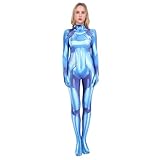 Gesikai Women Girls Metroid Cosplay Costumes Samus Aran Zero Suit 3D Print Game Zentai Catsuit Samus Jumpsuit Bodysuit
