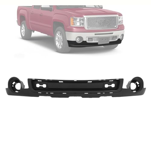KUAFU Front Lower Bumper Valance Panel Compatible with 2007-2013 GMC Sierra 1500 Denali w/Grille Provision & Fog Light Holes Replacement for 15901527 GM1092219 Air Dam Deflector Valance Plastic
