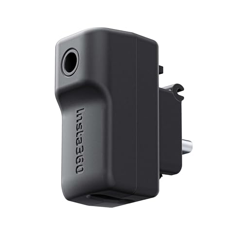 CYNOVA Insta 360 X4 Mic Adapter for Insta 360 X4 Accessories, External Microphones Type-C and 3.5mm Audio Ports Compatible with Insta 360 X4 Mic Adapter