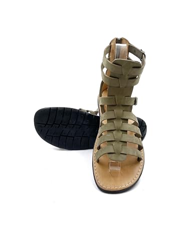 Khaki Gladiator Sandals for Men, Ancient Roman Gladiator Sandals form Genuine Leather, Handmade Mens Leather Sandals, Mens Gladiators Khaki (10)