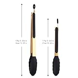 Mafier Stainless Steel Classic Kitchen Serving Food Party Gold Tongs 9" and 12" Cooking Tong with BPA Free Silicone Tips, Dishwasher Safe Serving Tools(set of 2)