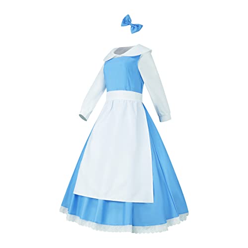 Beauty Belle Costume Dress Beast Costume Dan Stevens Halloween Maid Dress Fancy Party Dress Up M Blue