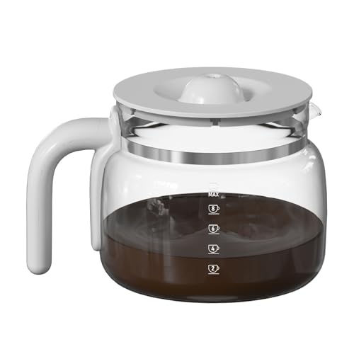 DCGC01 10-Cups Replacement Glass Carafe Pot Compatible with Smeg DCGC01 DCF02 DCG01 Overflow Coffee Maker