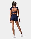 Kamo Fitness CozyTec Sweat Shorts Women High Waisted Lounge Comfy Casual Cotton Shorts with Pockets (Dark Iris, M)